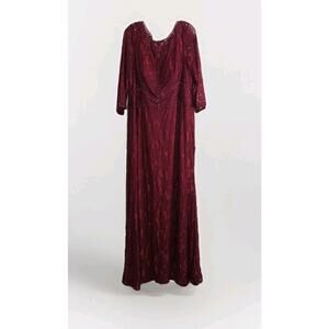 MayQueen Couture Dark Red Burgundy Formal Gown Size 3X 20